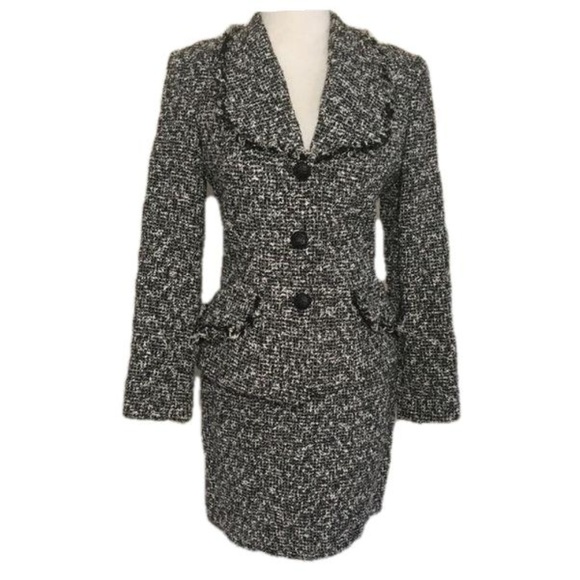 Alberto Makali Dresses & Skirts - Vintage Alberto Macali Black White Tweed Suit 6